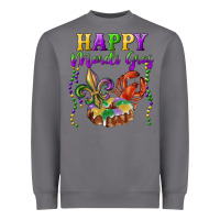 Storm Happy Mardi Gras Fleur De Lis King Cake Crawfish Heavyweight Sweatshirt - RanaPortraitStore