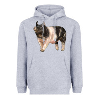 Heather Grey hampshire pig Heavyweight Hoodie - LillyAllenDesigns