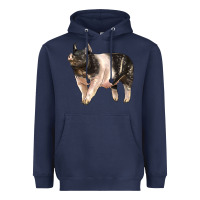 Navy hampshire pig Heavyweight Hoodie - LillyAllenDesigns