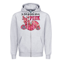 Heather Grey in october we wear pink Zipper Hoodie - JahusDesignShop