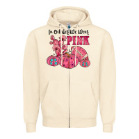 In October We Wear Pink Zipper Hoodie | Teevron