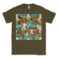 Charolais Cow And Sunflowers Seamless Pattern Classic Tee | Teevron