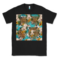 Black charolais cow and sunflowers seamless pattern Classic Tee - HRA Design Shop
