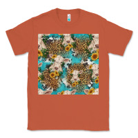Copper charolais cow and sunflowers seamless pattern Classic Tee - HRA Design Shop
