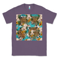 Lavender charolais cow and sunflowers seamless pattern Classic Tee - HRA Design Shop