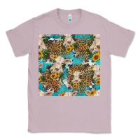 Lilac charolais cow and sunflowers seamless pattern Classic Tee - HRA Design Shop