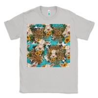 Moon Dust charolais cow and sunflowers seamless pattern Classic Tee - HRA Design Shop