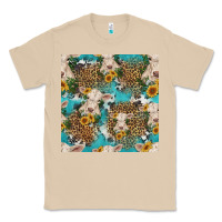 Mushroom charolais cow and sunflowers seamless pattern Classic Tee - HRA Design Shop