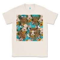 Natural charolais cow and sunflowers seamless pattern Classic Tee - HRA Design Shop