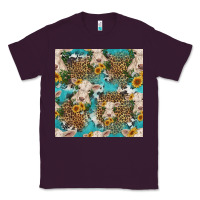 Plum charolais cow and sunflowers seamless pattern Classic Tee - HRA Design Shop