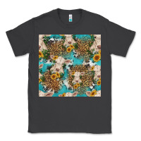 Smoke charolais cow and sunflowers seamless pattern Classic Tee - HRA Design Shop