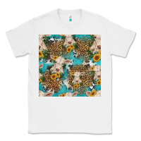 White charolais cow and sunflowers seamless pattern Classic Tee - HRA Design Shop