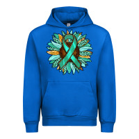 Cobalt Ovarian Liver Cancer Awareness Sunflower Urban Hoodie - RanaPortraitStore