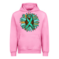 Fuchsia Pink Ovarian Liver Cancer Awareness Sunflower Urban Hoodie - RanaPortraitStore