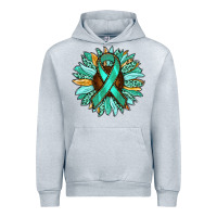 Heather Grey Ovarian Liver Cancer Awareness Sunflower Urban Hoodie - RanaPortraitStore