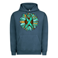 Pigment Midnight Navy Ovarian Liver Cancer Awareness Sunflower Urban Hoodie - RanaPortraitStore