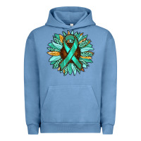 Pigment Pebble Blue Ovarian Liver Cancer Awareness Sunflower Urban Hoodie - RanaPortraitStore