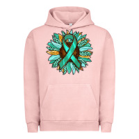 Pigment Salmon Ovarian Liver Cancer Awareness Sunflower Urban Hoodie - RanaPortraitStore