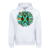 White Ovarian Liver Cancer Awareness Sunflower Urban Hoodie - RanaPortraitStore