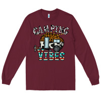 Burgundy camping vibes Long Sleeve Tee - CowhideDigitalArt