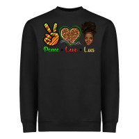 Black peace love locs Heavyweight Sweatshirt - texasbilliewilder