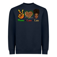 Navy peace love locs Heavyweight Sweatshirt - texasbilliewilder