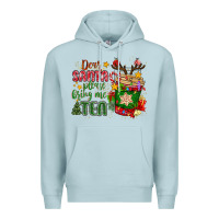 Blue Mist deer santa please bring me tea Premium Hoodie - MaliasSmallBusiness