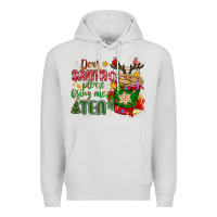 Dove Grey deer santa please bring me tea Premium Hoodie - MaliasSmallBusiness