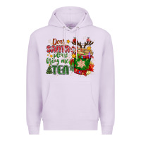Lilac deer santa please bring me tea Premium Hoodie - MaliasSmallBusiness