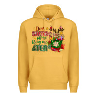 Mustard deer santa please bring me tea Premium Hoodie - MaliasSmallBusiness