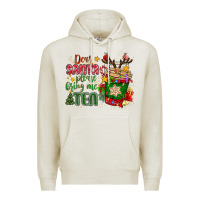 Oatmeal Heather deer santa please bring me tea Premium Hoodie - MaliasSmallBusiness