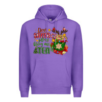 Purple deer santa please bring me tea Premium Hoodie - MaliasSmallBusiness