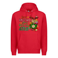 Red deer santa please bring me tea Premium Hoodie - MaliasSmallBusiness
