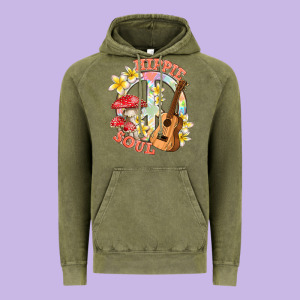 Hippie Soul With Peace Vintage Hoodie Designed By Texasbilliewilder