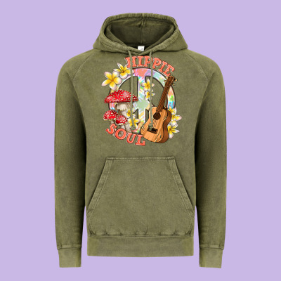 Vintage Hoodie hippie soul with peace