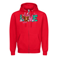 Red love easter floral longhaired cow Zipper Hoodie - Jasminsmagicworld