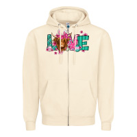 Sandshell love easter floral longhaired cow Zipper Hoodie - Jasminsmagicworld