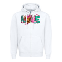 White love easter floral longhaired cow Zipper Hoodie - Jasminsmagicworld
