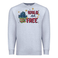 Heather Grey wild and free Premium Sweatshirt - MaliasSmallBusiness