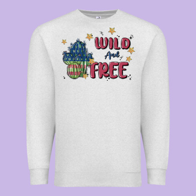 Wild And Free Premium Sweatshirt Designed By Maliassmallbusiness