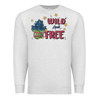 Oatmeal Heather wild and free Premium Sweatshirt - MaliasSmallBusiness