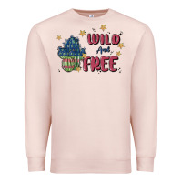 Pale Pink wild and free Premium Sweatshirt - MaliasSmallBusiness