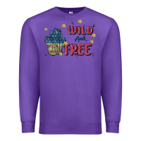 Purple wild and free Premium Sweatshirt - MaliasSmallBusiness