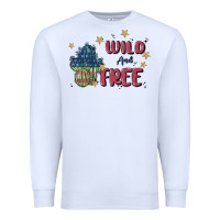 White wild and free Premium Sweatshirt - MaliasSmallBusiness