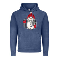 Vintage Denim grey christmas snowman Vintage Hoodie - JahusDesignShop