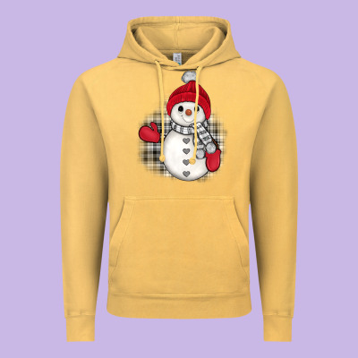 Grey Christmas Snowman Vintage Hoodie Designed By Jahusdesignshop