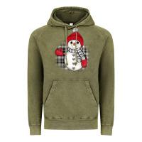 Vintage Olive grey christmas snowman Vintage Hoodie - JahusDesignShop
