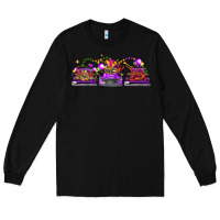 Black Mardi gras farm trucks Long Sleeve Tee - FaDigitalArtStudio