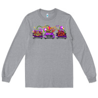 Heather Grey Mardi gras farm trucks Long Sleeve Tee - FaDigitalArtStudio