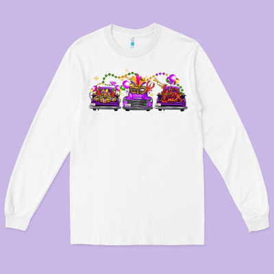 Mardi Gras Farm Trucks Long Sleeve Tee Designed By Fadigitalartstudio